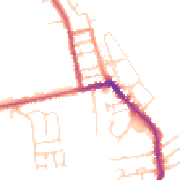 Daytime road noise heatmap for HU19 2DY