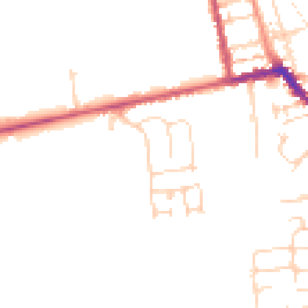 Daytime road noise heatmap for HU19 2EL