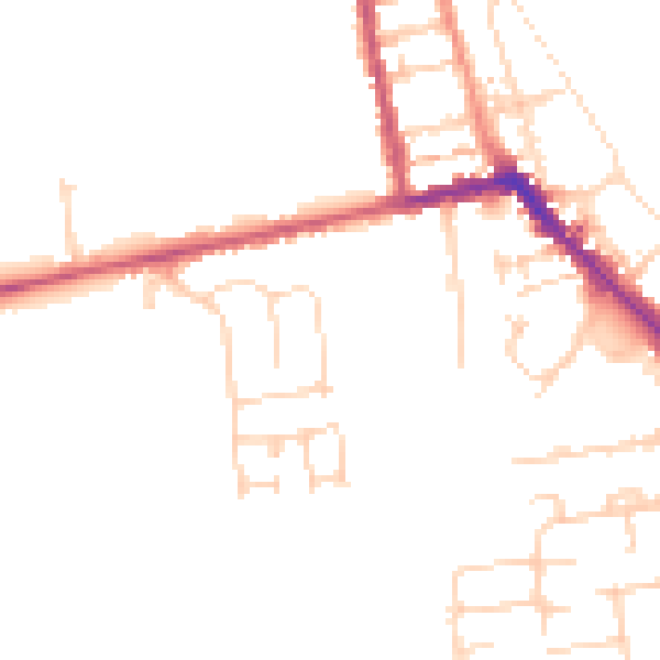 Daytime road noise heatmap for HU19 2EW