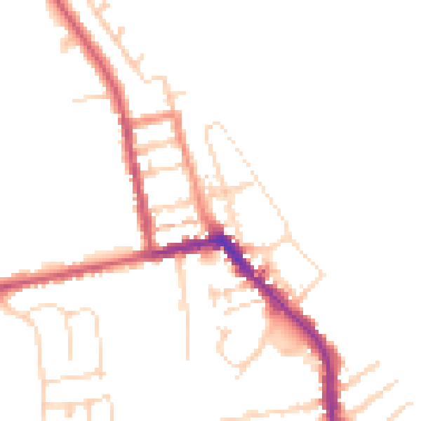 Daytime road noise heatmap for HU19 2FA