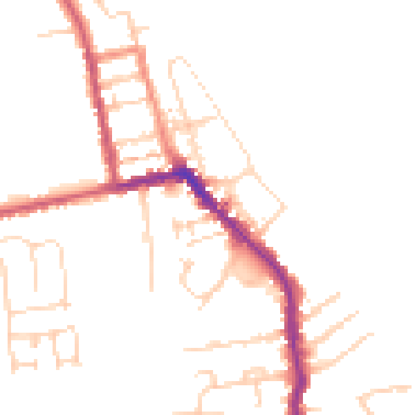 Daytime road noise heatmap for HU19 2HB