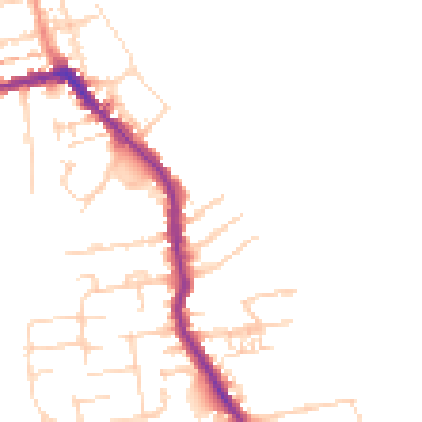 Daytime road noise heatmap for HU19 2HL