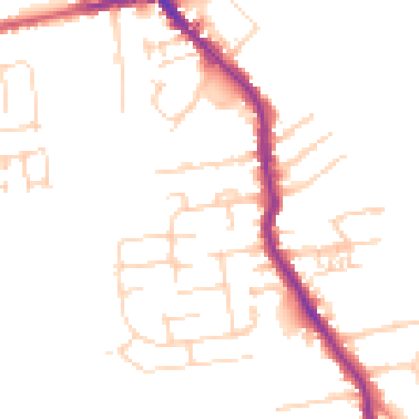 Daytime road noise heatmap for HU19 2LA