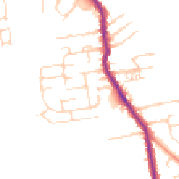 Daytime road noise heatmap for HU19 2LJ