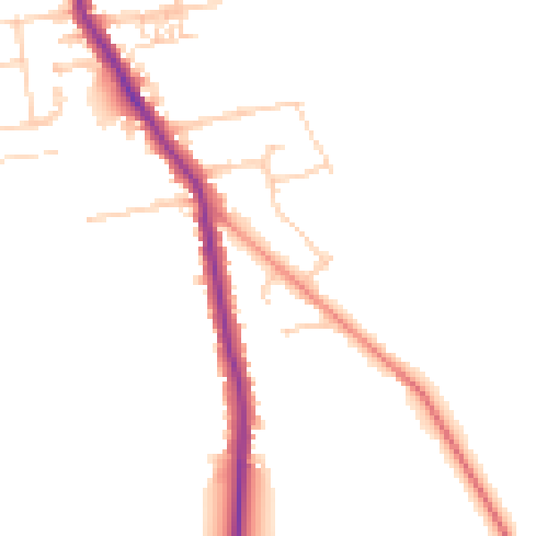 Daytime road noise heatmap for HU19 2QD