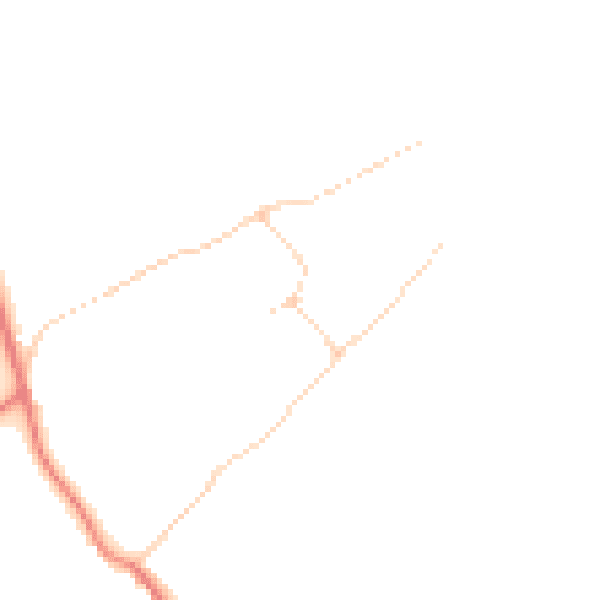 Daytime road noise heatmap for HU19 2QZ