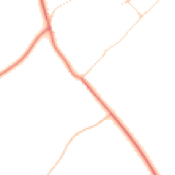 Daytime road noise heatmap for HU19 2RD