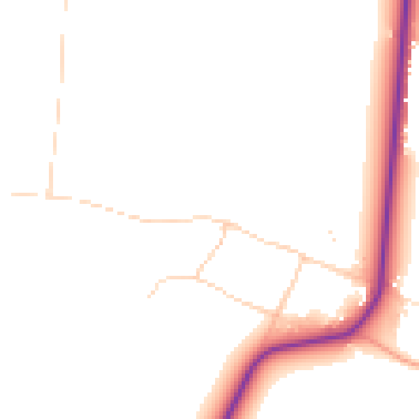 Daytime road noise heatmap for HU19 2RU