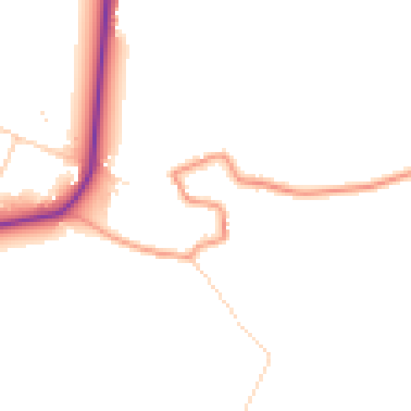 Daytime road noise heatmap for HU19 2SD
