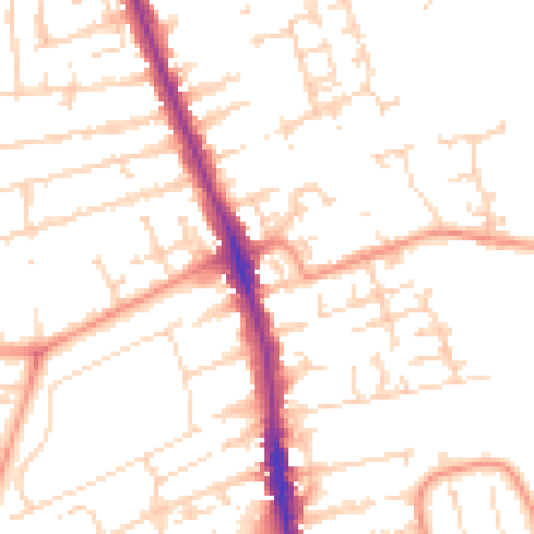 Daytime road noise heatmap for HU5 1AF