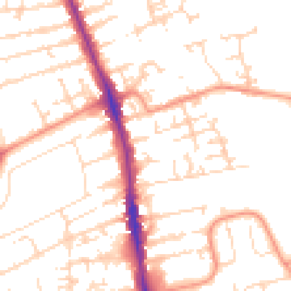 Daytime road noise heatmap for HU5 1AT