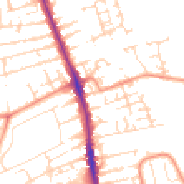 Daytime road noise heatmap for HU5 1AY