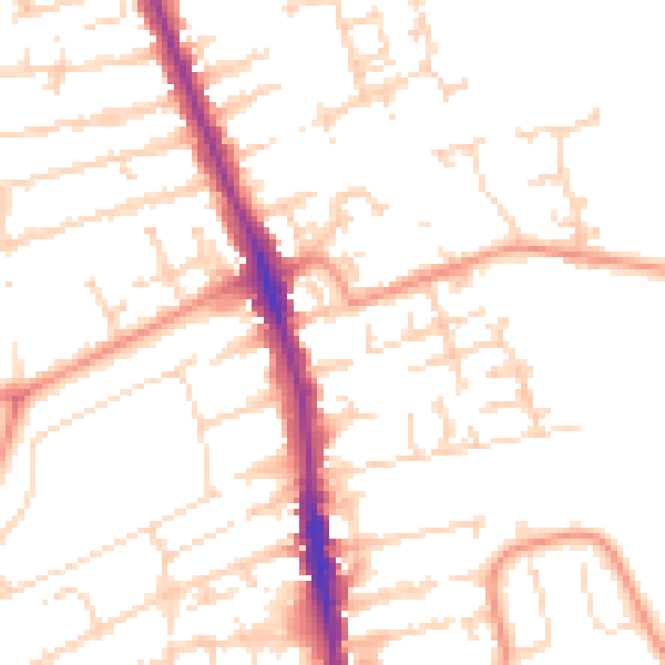 Daytime road noise heatmap for HU5 1AZ