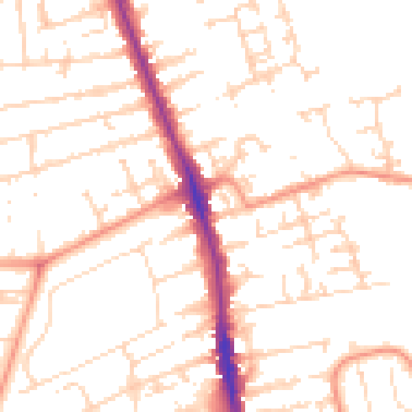 Daytime road noise heatmap for HU5 1BA
