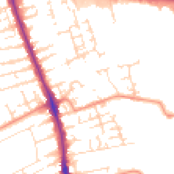 Daytime road noise heatmap for HU5 1BW