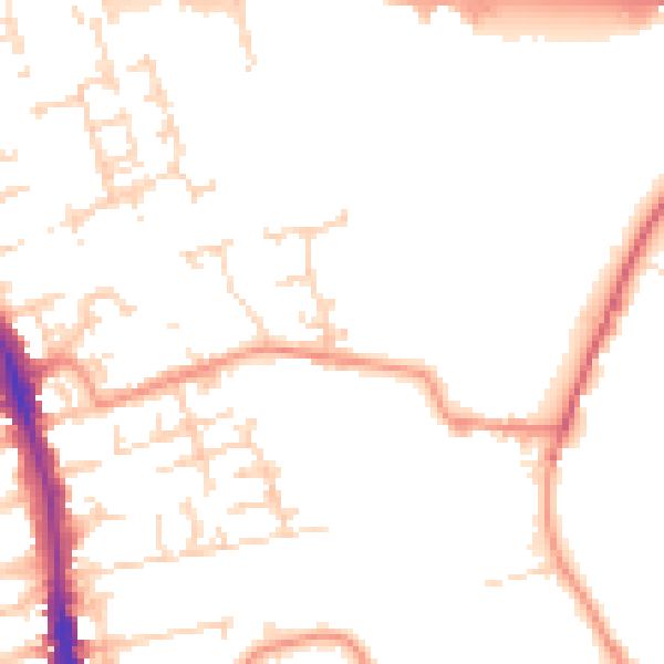 Daytime road noise heatmap for HU5 1DD