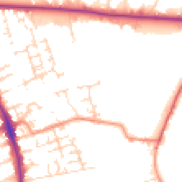 Daytime road noise heatmap for HU5 1DE