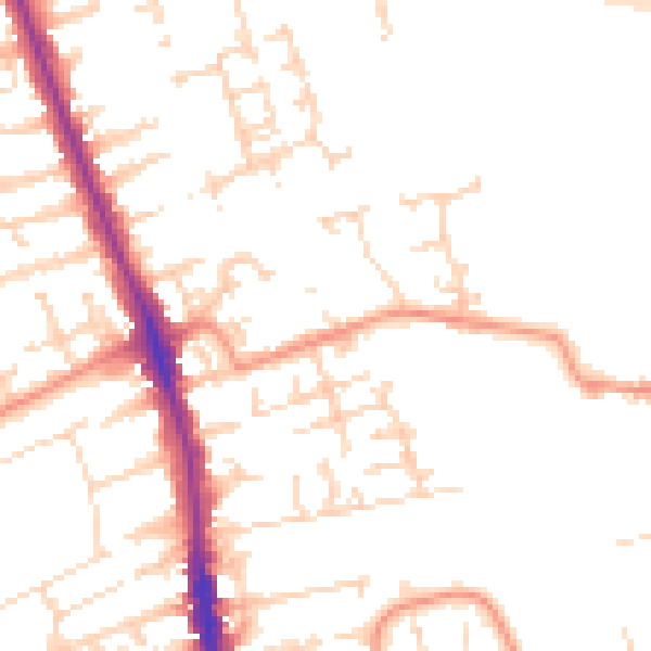 Daytime road noise heatmap for HU5 1DN