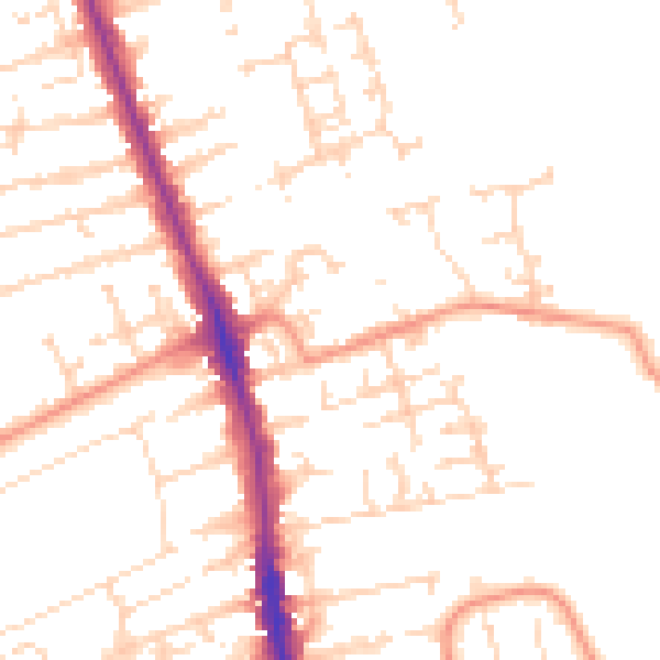 Daytime road noise heatmap for HU5 1DU