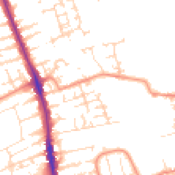 Daytime road noise heatmap for HU5 1EA
