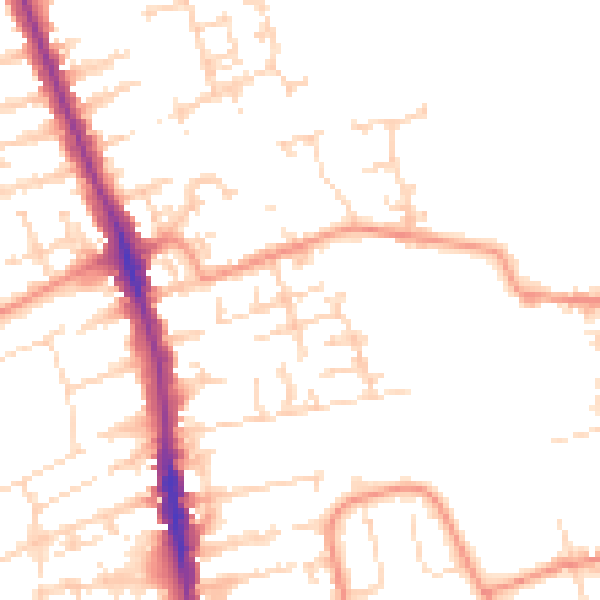 Daytime road noise heatmap for HU5 1EZ