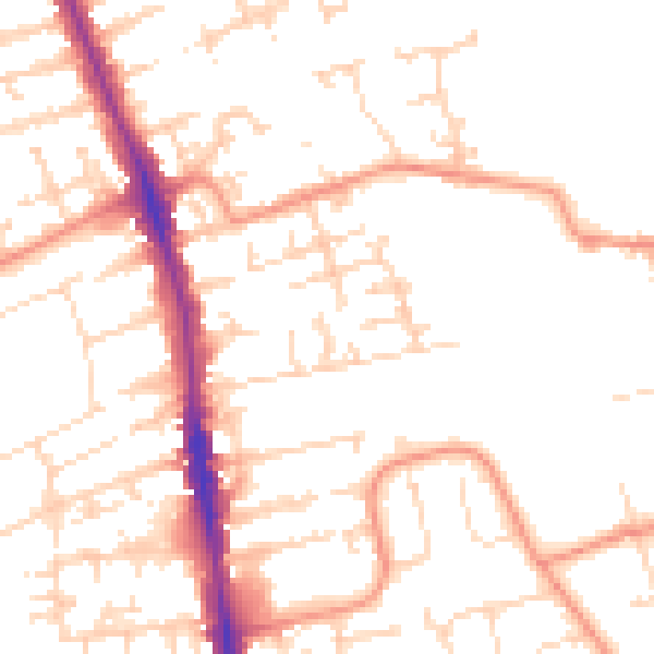 Daytime road noise heatmap for HU5 1JA