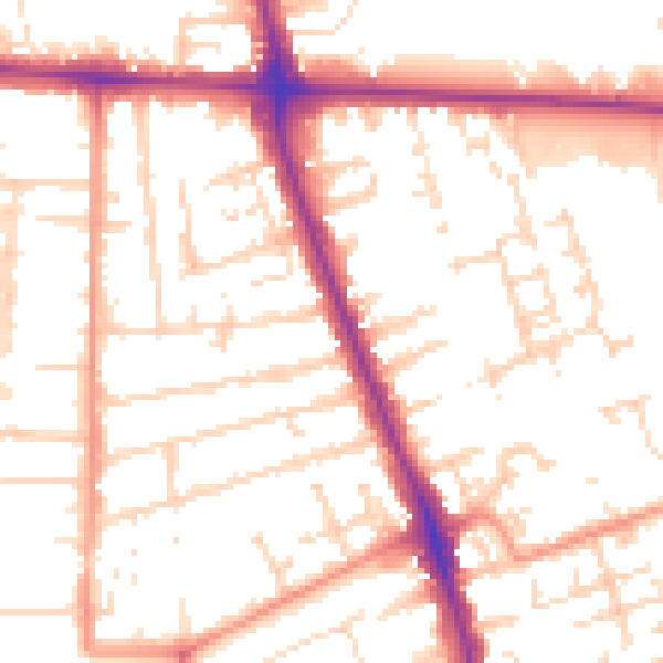 Daytime road noise heatmap for HU5 1LA