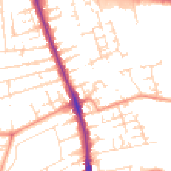 Daytime road noise heatmap for HU5 1LL