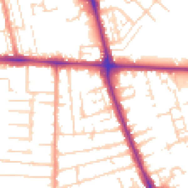 Daytime road noise heatmap for HU5 1LY