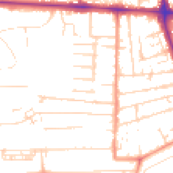 Daytime road noise heatmap for HU5 2HB