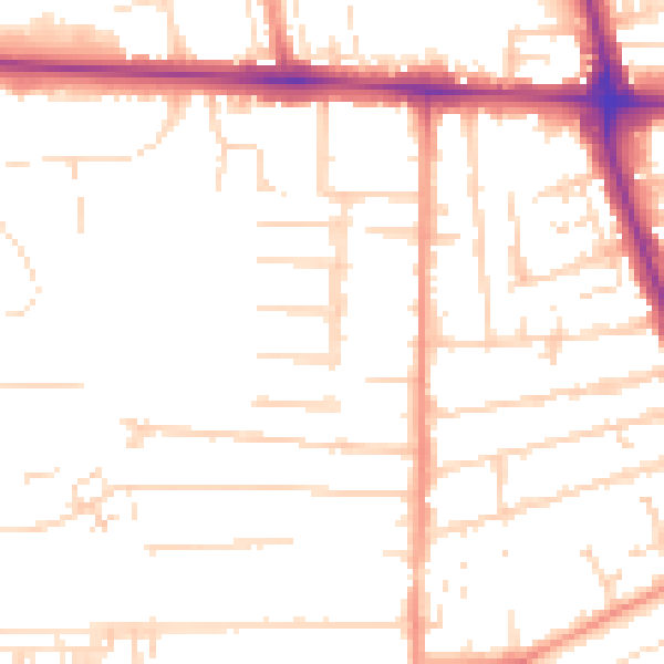 Daytime road noise heatmap for HU5 2HX