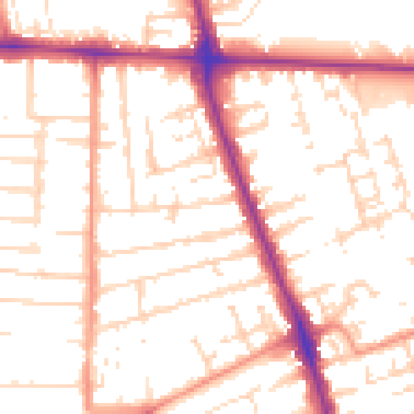 Daytime road noise heatmap for HU5 2NS