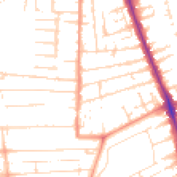 Daytime road noise heatmap for HU5 2SQ