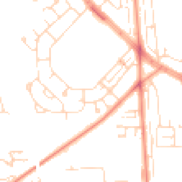 Daytime road noise heatmap for HU5 4JZ
