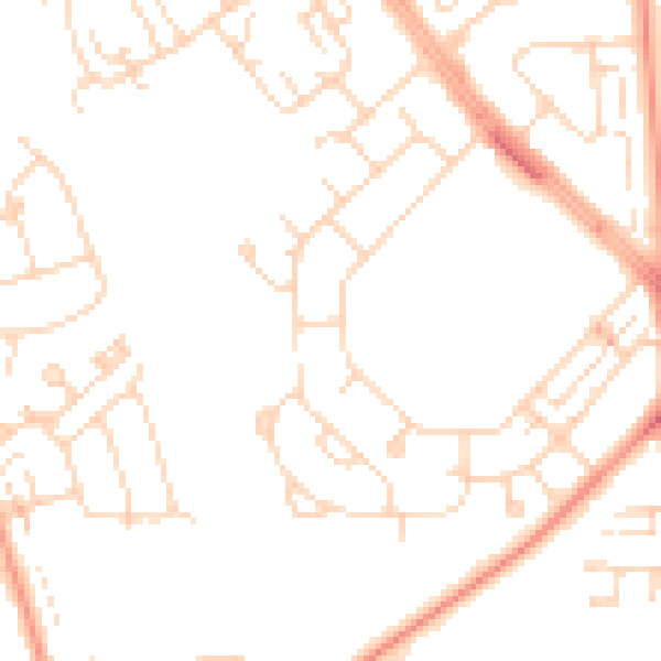 Daytime road noise heatmap for HU5 4PQ