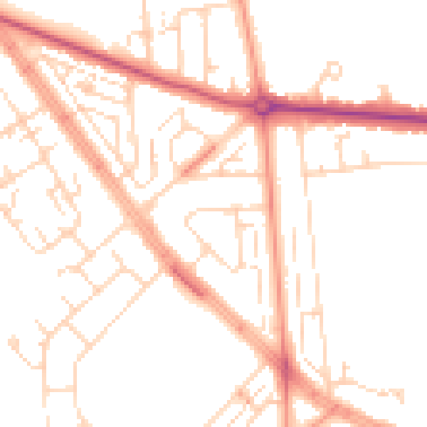 Daytime road noise heatmap for HU5 4QP