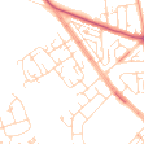 Daytime road noise heatmap for HU5 4RP