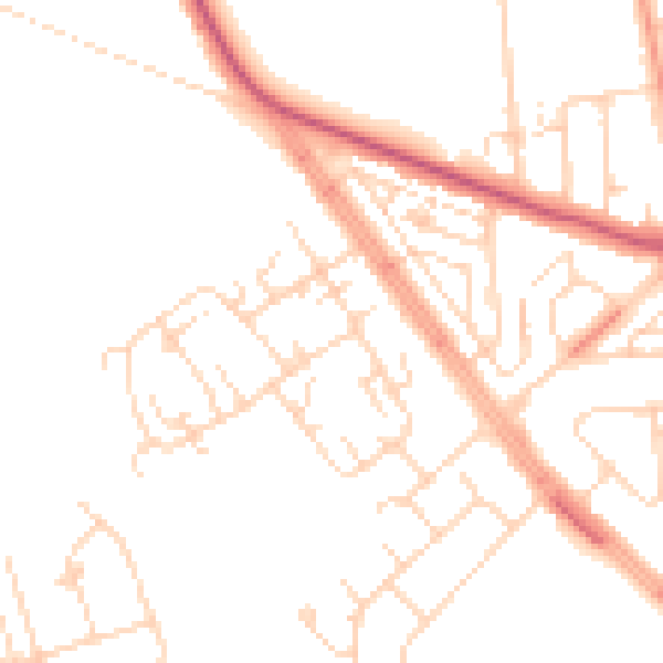 Daytime road noise heatmap for HU5 4RZ
