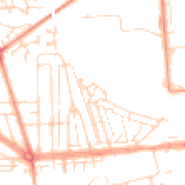 Daytime road noise heatmap for HU5 5EW