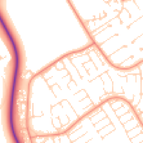 Daytime road noise heatmap for HU7 6DG