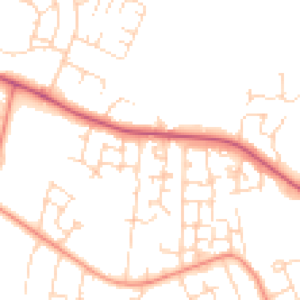Daytime road noise heatmap for HU8 0FE