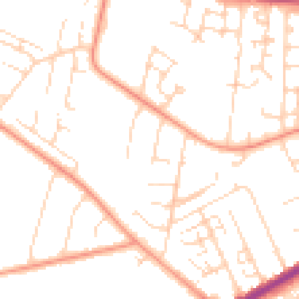 Daytime road noise heatmap for HU8 0SR