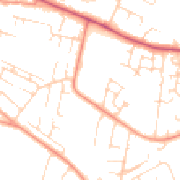 Daytime road noise heatmap for HU8 0SX