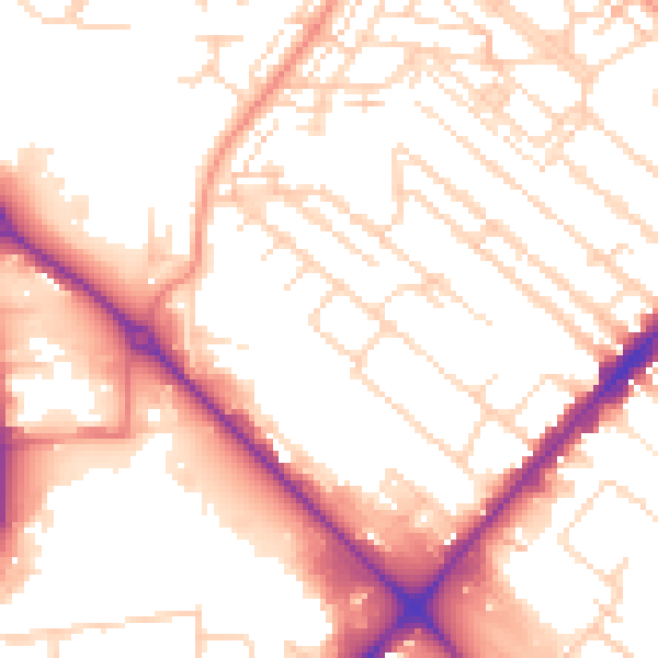 Daytime road noise heatmap for HU8 7SG