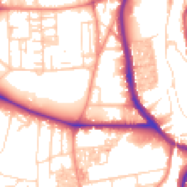Daytime road noise heatmap for HX3 0BW