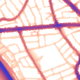 Daytime road noise heatmap for IG1 3QQ