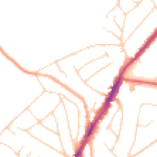 Daytime road noise heatmap for IG10 1HG