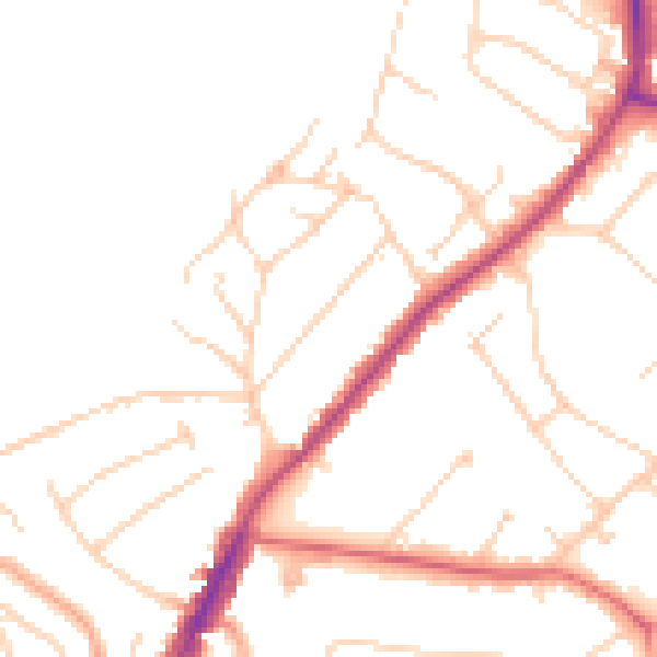 Daytime road noise heatmap for IG10 1RR