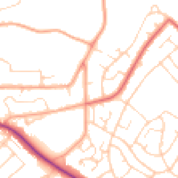 Daytime road noise heatmap for IG10 2NW