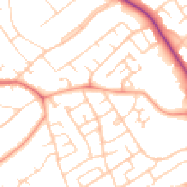 Daytime road noise heatmap for IG10 3QX